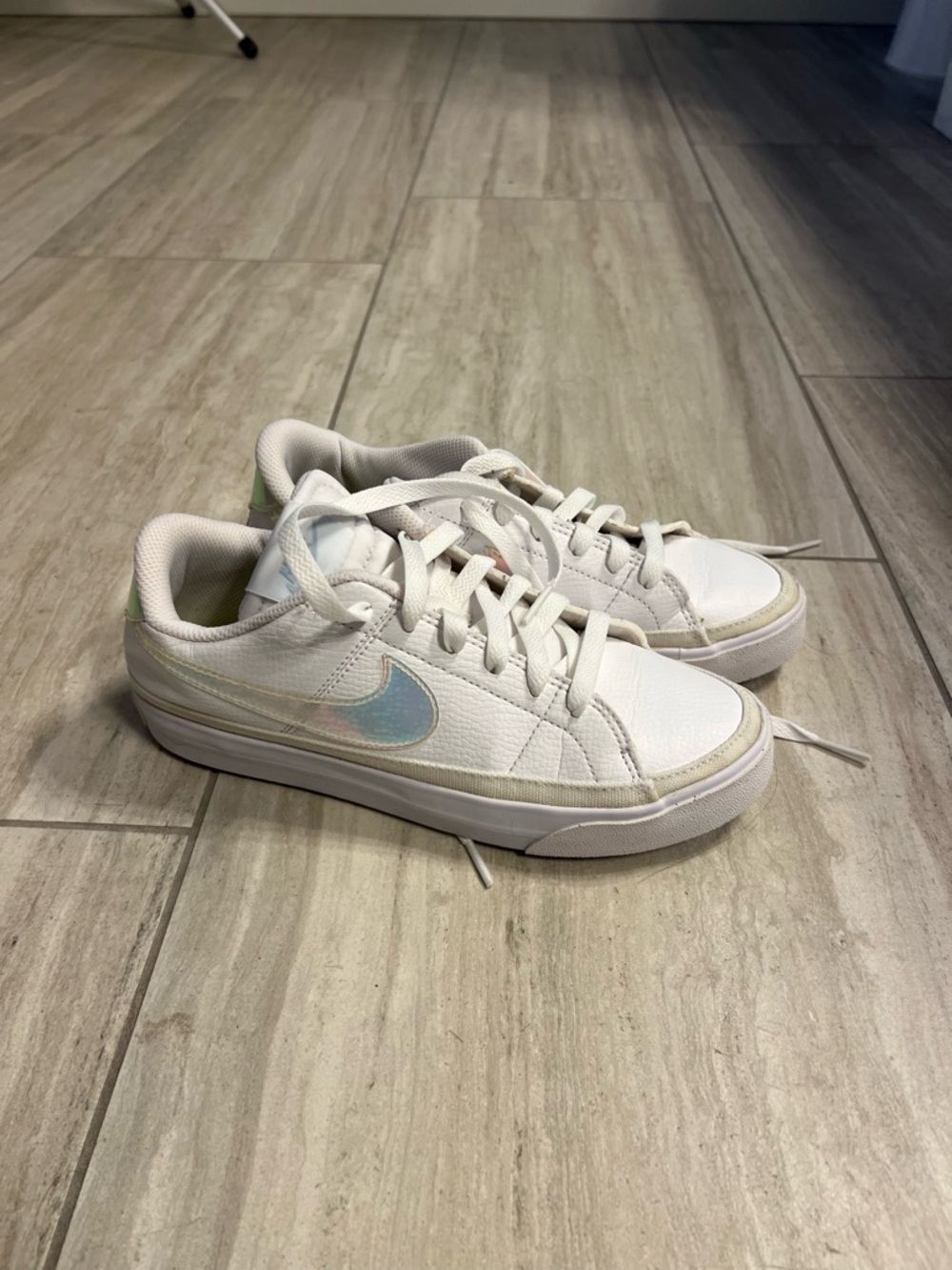 Nike court legacy next nature White Low-Top Sneakers with Iridescent Swoosh
